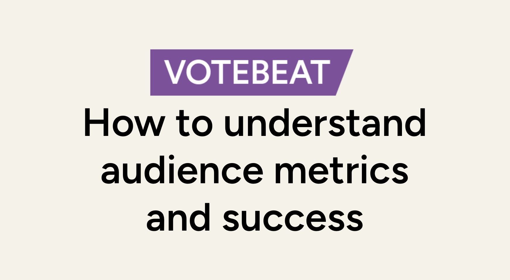 A screenshot of the title slide of my presentation on understanding metrics and success for audience experiments.